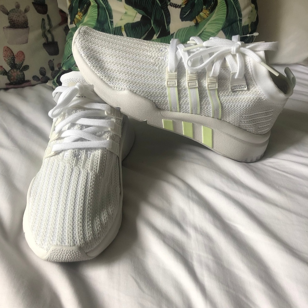 White Adidas EQT Support Mid ADV Primeknit Shoes